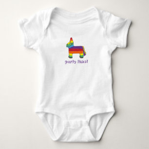 Party Time Rainbow Birthday Donkey Piñata Fiesta Romper