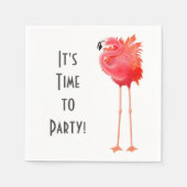 Party Time Roze Flamingo Papieren servetten (Voorkant)