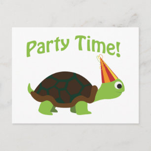 Party Time! Schildpad Uitnodiging Briefkaart