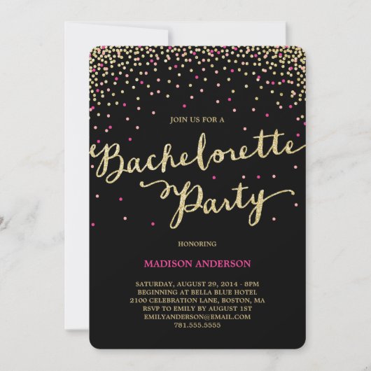 Party Time | Uitnodiging Bachelorette (Voorkant)