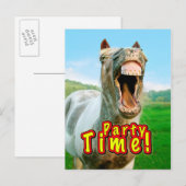 Party Time Uitnodiging Briefkaart (Voorkant / Achterkant)