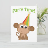 Party Time! Uitnodiging voor een apenpartij (Staand voorkant)