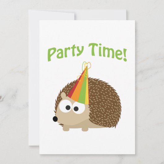 Party Time! Uitnodiging voor egel (Voorkant)