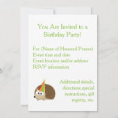 Party Time! Uitnodiging voor egel (Achterkant)