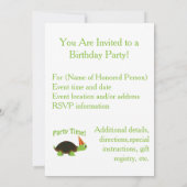 Party Time! Uitnodiging voor Turtle Party (Achterkant)