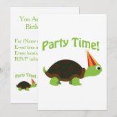 Party Time! Uitnodiging voor Turtle Party (Voorkant / Achterkant)