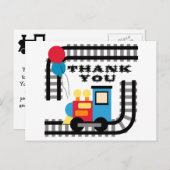 Party Time Verjaardagstrein Dank u Briefkaart (Voorkant / Achterkant)