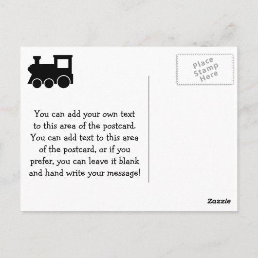 Party Time Verjaardagstrein Dank u Briefkaart (Achterkant)