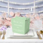 Party Treat Favoriet Box Bedankdoosjes<br><div class="desc">Deze partij gunst box wordt getoond in een elegante salie kleur. Pas dit item aan en wijzig de voorbeeldtekst in de jouwe. Tip: Voeg gewoon je geweldige lekkernijen toe en voeg wat feestelijk lint toe.</div>