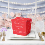 Party Treat Favoriet Box Bedankdoosjes<br><div class="desc">Deze partij gunst box wordt getoond in een elegante rode kleur. Pas dit item aan en wijzig de voorbeeldtekst in de jouwe. Tip: Voeg gewoon je geweldige lekkernijen toe en voeg wat feestelijk lint toe.</div>