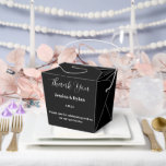 Party Treat Favoriet Box Bedankdoosjes<br><div class="desc">Deze partij gunst box wordt getoond in een elegante zwarte kleur. Pas dit item aan en wijzig de voorbeeldtekst in de jouwe. Tip: Voeg gewoon je geweldige lekkernijen toe en voeg wat feestelijk lint toe.</div>