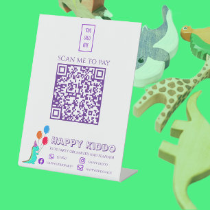 Party Trex Kind Party Planner Scan Me To Pay Reclamebord Met Voetstuk