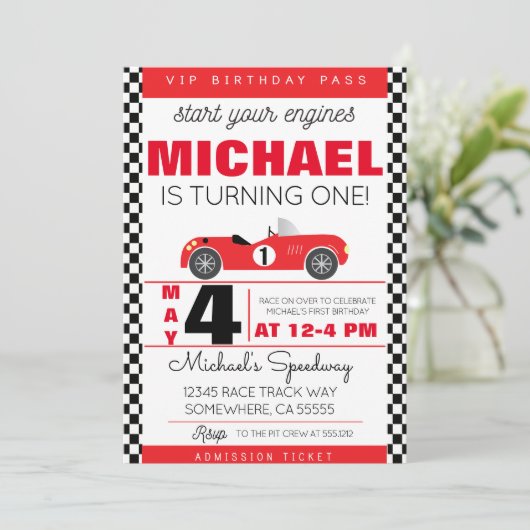 PARTY UITNODIGING AUTOCONCOURS (Staand voorkant)