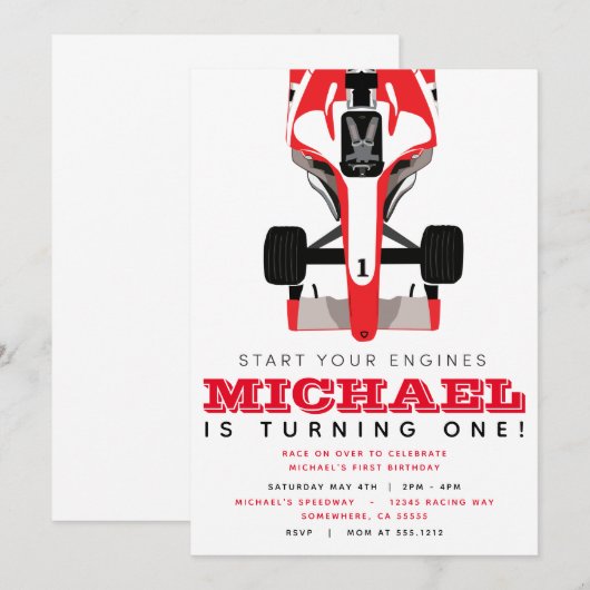 PARTY UITNODIGING AUTOCROSS (Voorkant / Achterkant)