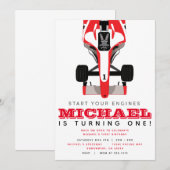 PARTY UITNODIGING AUTORACE (Voorkant / Achterkant)