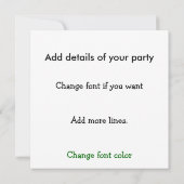 Party Uitnodiging Bier Champagne, Oesters (Achterkant)