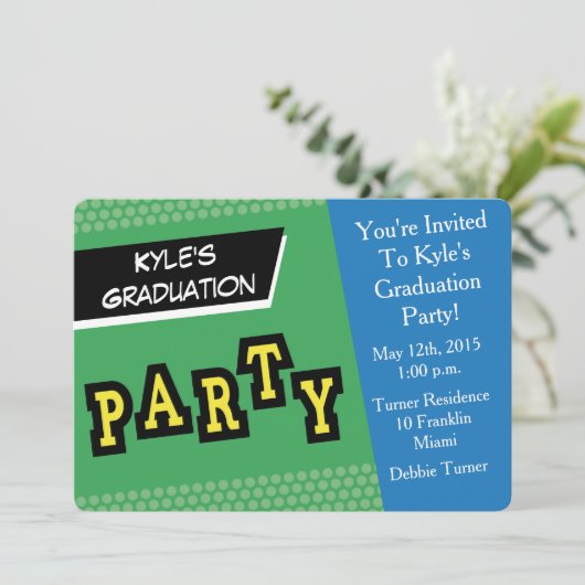 Party Uitnodiging - Kleurrijke Plezier (Staand voorkant)