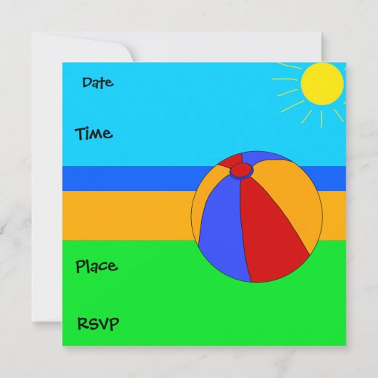 Party Uitnodiging Verjaardag Beach Boys Kinderen (Achterkant)