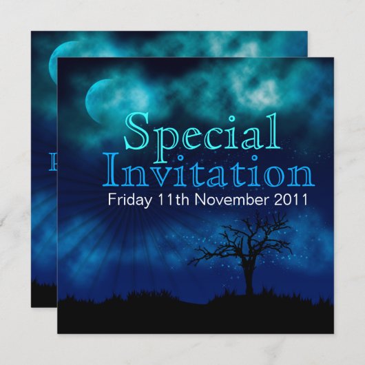 Party Under the Stars Uitnodiging (Voorkant / Achterkant)