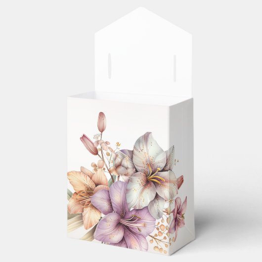 Party Waterverf Boho Roze Bloemen Elegant Bedankdoosjes (Geopend)