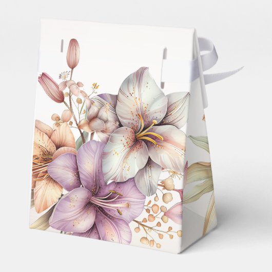 Party Waterverf Boho Roze Bloemen Elegant Bedankdoosjes (Achterkant)