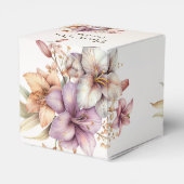 Party Waterverf Boho Roze Bloemen Elegant Bedankdoosjes (Achterkant)