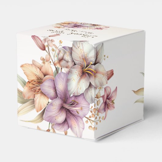 Party Waterverf Boho Roze Bloemen Elegant Bedankdoosjes (Achterkant)