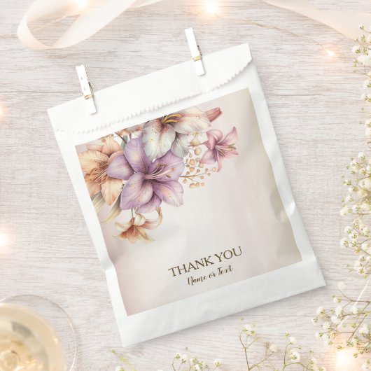 Party Waterverf Boho Roze Bloemen Elegant Bedankzakje (Geknipt)