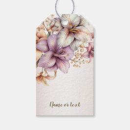 Party Waterverf Boho Roze Bloemen Elegant Cadeaulabel