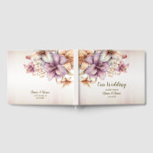 Party Waterverf Boho Roze Bloemen Elegant Gastenboek (Volledig)