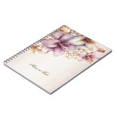Party Waterverf Boho Roze Bloemen Elegant Notitieboek (Linkerzijde)