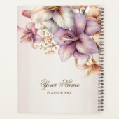 Party Waterverf Boho Roze Bloemen Elegant Planner (Achterkant)