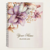 Party Waterverf Boho Roze Bloemen Elegant Planner (Voorkant)