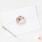Party Waterverf Boho Roze Bloemen Elegant Ronde Sticker (Envelop)
