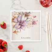 Party Waterverf Boho Roze Bloemen Elegant Servet (Insitu)