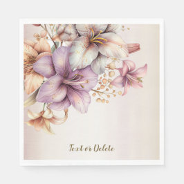 Party Waterverf Boho Roze Bloemen Elegant Servet