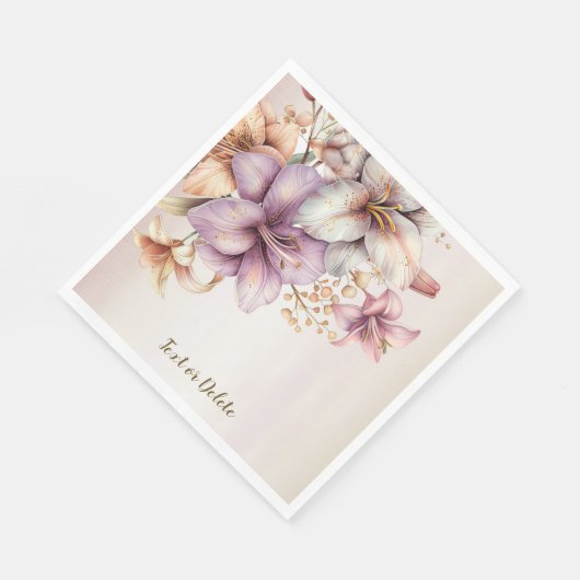 Party Waterverf Boho Roze Bloemen Elegant Servet (Hoek)