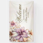 Party Waterverf Boho Roze Bloemen Elegant Spandoek (Verticaal)