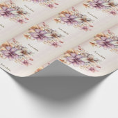 Party Waterverf Boho Roze Bloemen Elegant Stijlvol Cadeaupapier (Hoek)