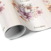 Party Waterverf Boho Roze Bloemen Elegant Stijlvol Cadeaupapier (Rol Hoek)