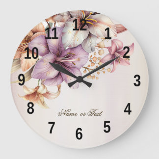 Party Waterverf Boho Roze Bloemen Elegant Stijlvol Grote Klok