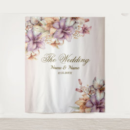 Party Waterverf Boho Roze Bloemen Elegant Wandkleed