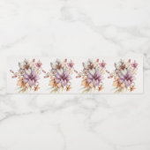 Party Waterverf Boho Roze Bloemen Elegant Waterfles Etiket (Enkel label)