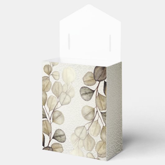 Party Waterverf Golden Eucalyptus Foliage Shiny Bedankdoosjes (Geopend)