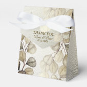 Party Waterverf Golden Eucalyptus Foliage Shiny Bedankdoosjes (Voorkant Zijde)