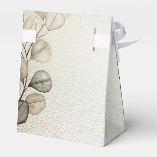 Party Waterverf Golden Eucalyptus Foliage Shiny Bedankdoosjes (Achterkant)