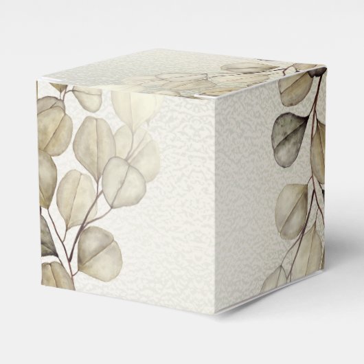 Party Waterverf Golden Eucalyptus Foliage Shiny Bedankdoosjes (Voorkant Zijde)