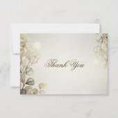 Party Waterverf Golden Eucalyptus Foliage Shiny Bedankkaart (Voorkant)