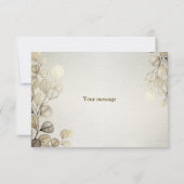 Party Waterverf Golden Eucalyptus Foliage Shiny Bedankkaart (Achterkant)