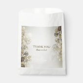 Party Waterverf Golden Eucalyptus Foliage Shiny Bedankzakje (Voorkant)